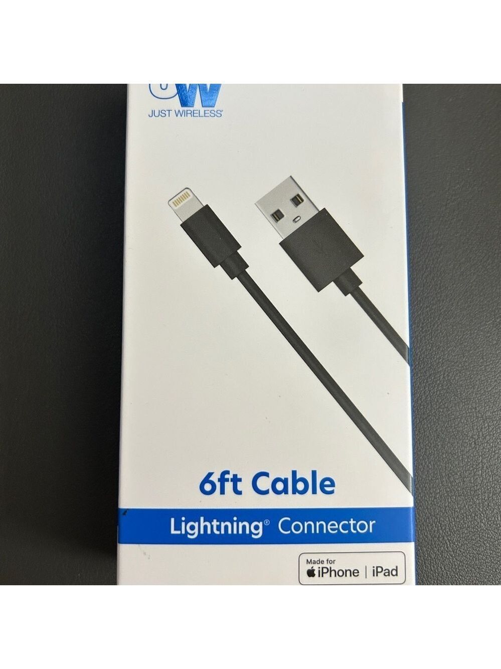 Just Wireless Black Lightning Connector 6ft Cable New in Box